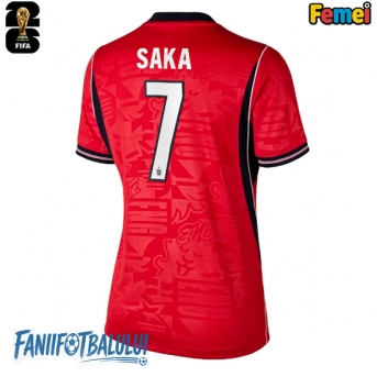 Anglia Bukayo Saka #7 Echipament de Fotbal Replică Mondial 2026 Femei Deplasare
